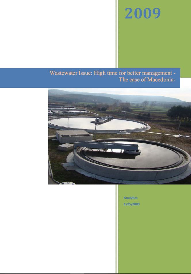Wastewater Issue: High Time for Better Management – The Case of Macedonia