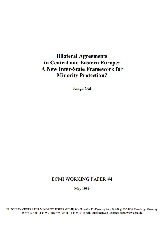 Bilateral Agreements in Central and Eastern Europe: A New Inter-State Framework for Minority Protection? Cover Image