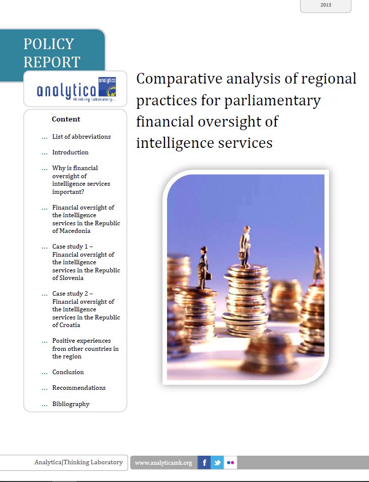 Comparative Analysis of Regional Practices for Parliamentary Financial Oversight of Intelligence Services Cover Image