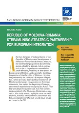 Republic of Moldova-Romania: Streamlining Strategic Partnership for European Integration