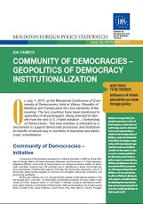 Community of Democracies – Geopolitics of Democracy Institutionalization