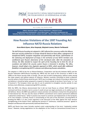 №166: How Russian Violations of the 1997 Founding Act Influence NATO-Russia Relations