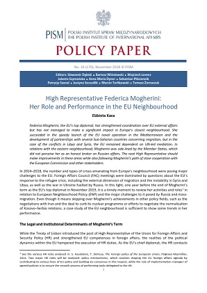 №170: High Representative Federica Mogherini: Her Role and Performance in the EU Neighbourhood