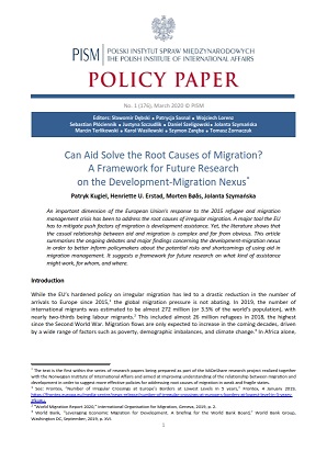 №176: Can Aid Solve the Root Causes of Migration? A Framework for Future Research on the Development-Migration Nexus