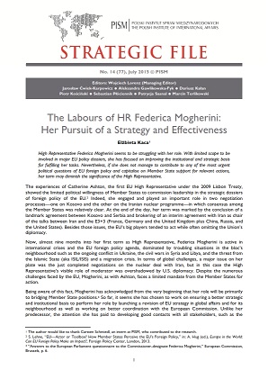 №77: The Labours of HR Federica Mogherini: Her Pursuit of a Strategy and Effectiveness