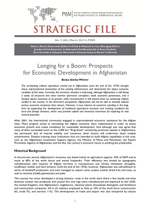 №68: Longing for a Boom: Prospects for Economic Development in Afghanistan