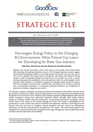 №67: Norwegian Energy Policy in the Changing EU Environment: What Poland Can Learn for Developing Its Shale Gas Industry