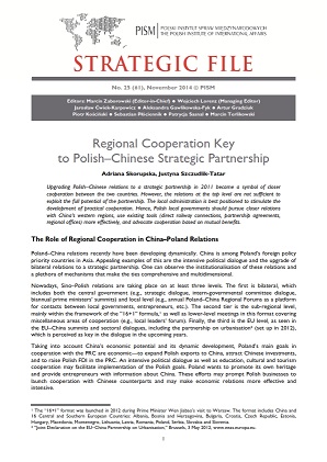 №61: Regional Cooperation Key to Polish–Chinese Strategic Partnership