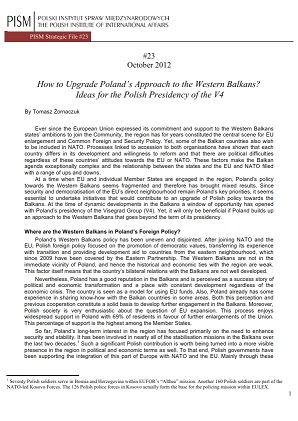 №23: How to Upgrade Poland’s Approach to the Western Balkans? Ideas for the Polish Presidency of the V4