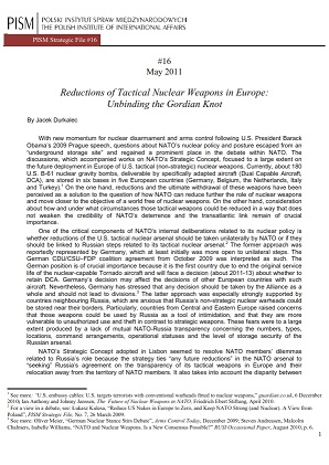 №16: Reductions of Tactical Nuclear Weapons in Europe: Unbinding the Gordian Knot