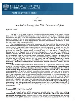 №9: New Lisbon Strategy after 2010: Governance Reform