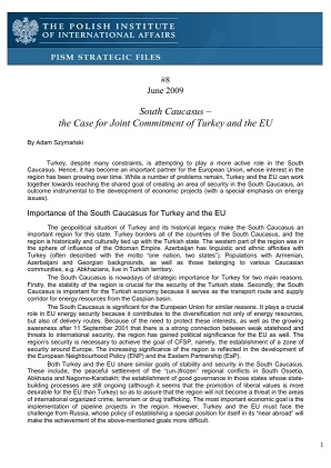 №8: South Caucasus – the Case for Joint Commitment of Turkey and the EU