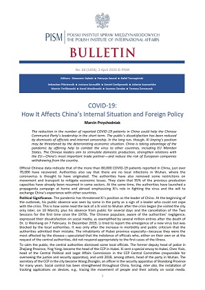 COVID-19: How It Affects China’s Internal Situation and Foreign Policy
