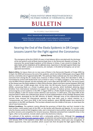 Nearing the End of the Ebola Epidemic in DR Congo: Lessons Learnt for the Fight against the Coronavirus