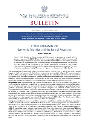 France and COVID-19: Economic Priorities and the Risk of Recession