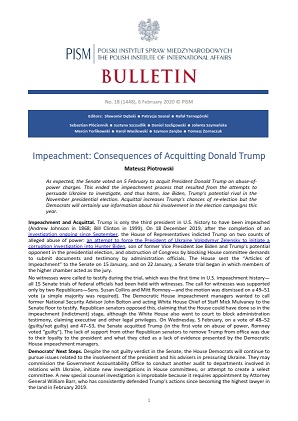 Impeachment: Consequences of Acquitting Donald Trump