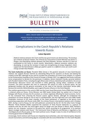 Complications in the Czech Republic’s Relations towards Russia Cover Image