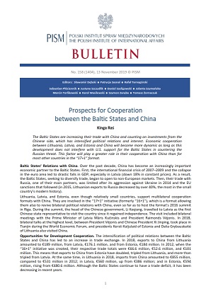 Prospects for Cooperation between the Baltic States and China Cover Image