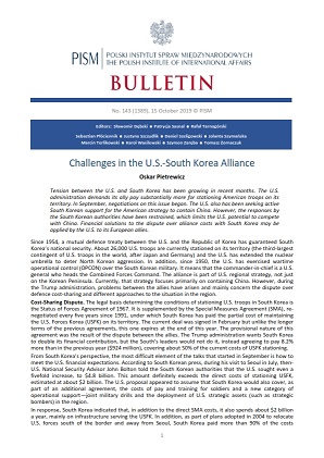 Challenges in the U.S.-South Korea Alliance