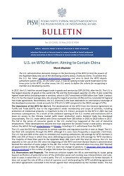 U.S. on WTO Reform: Aiming to Contain China