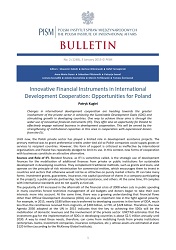 Innovative Financial Instruments in International Development Cooperation: Opportunities for Poland