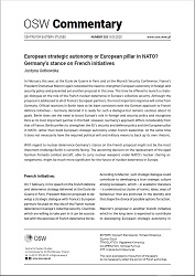 European strategic autonomy or European pillar in NATO? Germany’s stance on French initiatives Cover Image