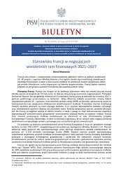 Stanowisko Francji w negocjacjach wieloletnich ram finansowych 2021–2027