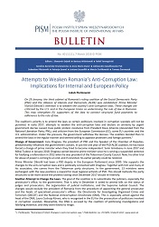 Attempts to Weaken Romania’s Anti-Corruption Law: Implications for Internal and European Policy Cover Image