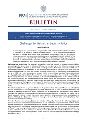 Challenges for Belarusian Security Policy Cover Image