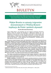 Wpływ Brexitu na sytuację imigrantów ekonomicznych w Wielkiej Brytanii: implikacje dla Polski i polskich obywateli