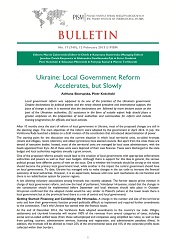 Ukraine: Local Government Reform Accelerates, but Slowly