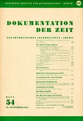 Documentation of Time 1953 / 54