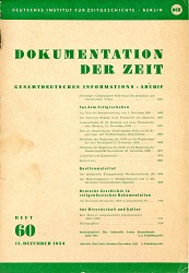 Dokumentation der Zeit 1953 / 60