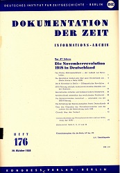 Documentation of Time 1958/176 – The 1918 November-Revolution in Germany Cover Image