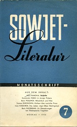SOVIET-Literature. Issue 1956-07 Cover Image
