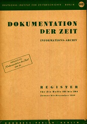 Documentation of Time 1959 – Index for the Issues 181 to 204 Cover Image