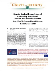 №71 How to deal with quasi-loss of nationality situations? Learning from promising practices Cover Image