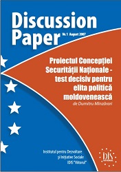 The Project of a Concept of National Security - Decisive Test for the Moldovan Political Elite Cover Image