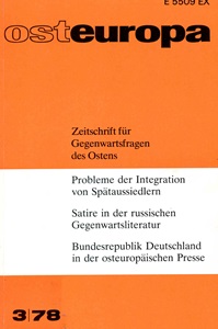 Problems witht he Socio-Cultural Integration of German Resettlers from Eastern Europe Cover Image