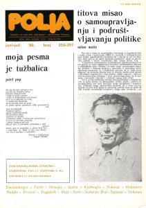 Tito's thought about self-governing and socialization of politics Cover Image