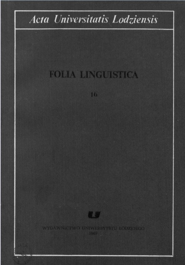 Borrowings from the literary language in the dialects of the Bełchatów area Cover Image