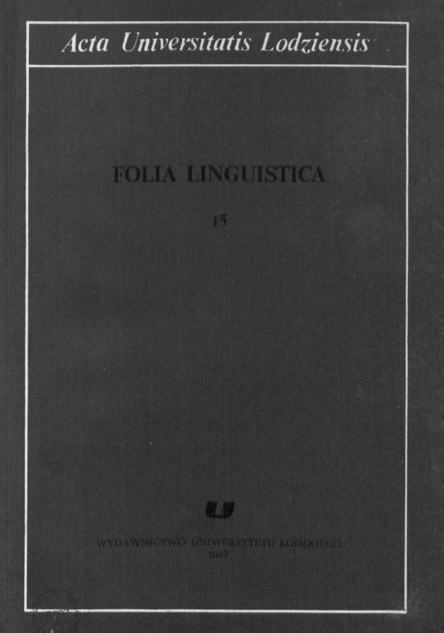 Change: in the instrumentative rection of verbs in the history of the Polish language Cover Image
