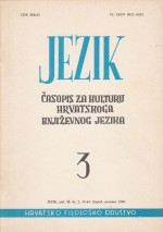 About the »Orthographic Suggestions« of the Board for the Croatian Language and the »Separate Opinion« by Dr. Marijan Stojković Cover Image