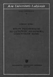 Wpływ przedrostków na łączliwość składniową czasowników ruchu