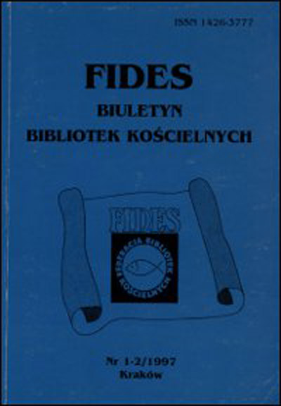 Archives and church libraries in Polish publications. Bibliography Cover Image