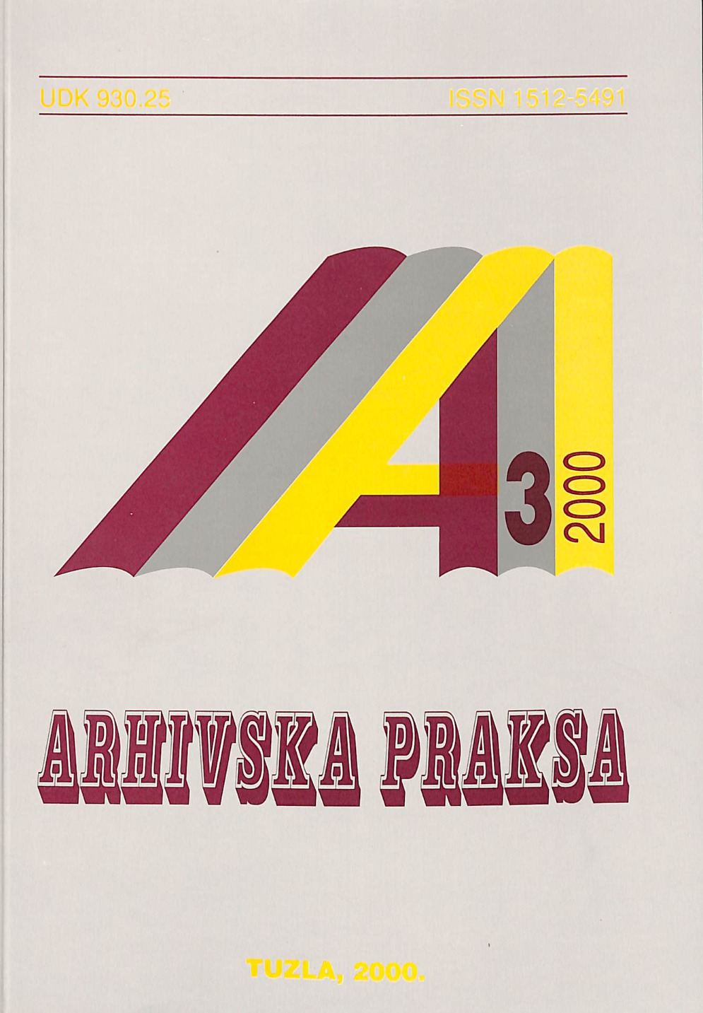 PROBLEMS OF SECURITY OF REGISTRY MATERIAL AND ARCHIVE MATERIAL IN SLOVENIA 1990-2000. Cover Image