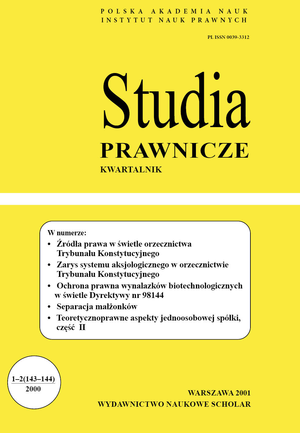 Outline of the axiological system in the case law of the Constitutional Tribunal Cover Image