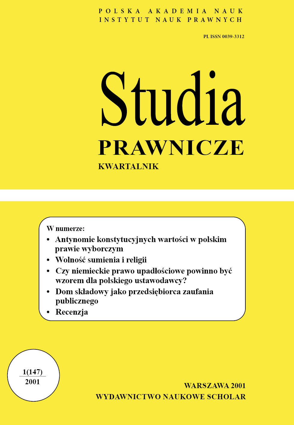 Should German insolvency law be a model for the Polish legislator? Cover Image