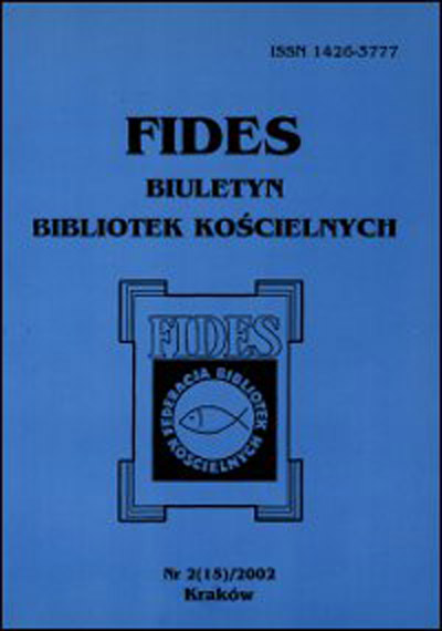 Protocol No. 6 of the 8th General Assembly of the Federation of Church Libraries FIDES on 16-18 September 2002. Cover Image