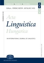 Comments on the history of non-finite verb forms in Hungarian Cover Image
